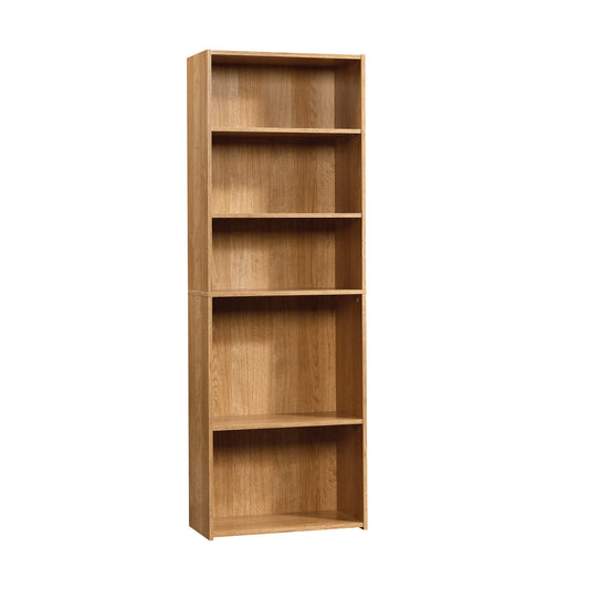 Sauder Beginnings Highland Oak 5-Shelf Bookcase with Adjustable Shelves - WoodArtSupply