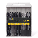 TOOLDO Jigsaw Blades Set 30 Piece, Assorted Professional Jig Saw Blades for T-Shank,Wood and Metal Cutting, Replacement Saw Blade for Dewalt, TOOLDO