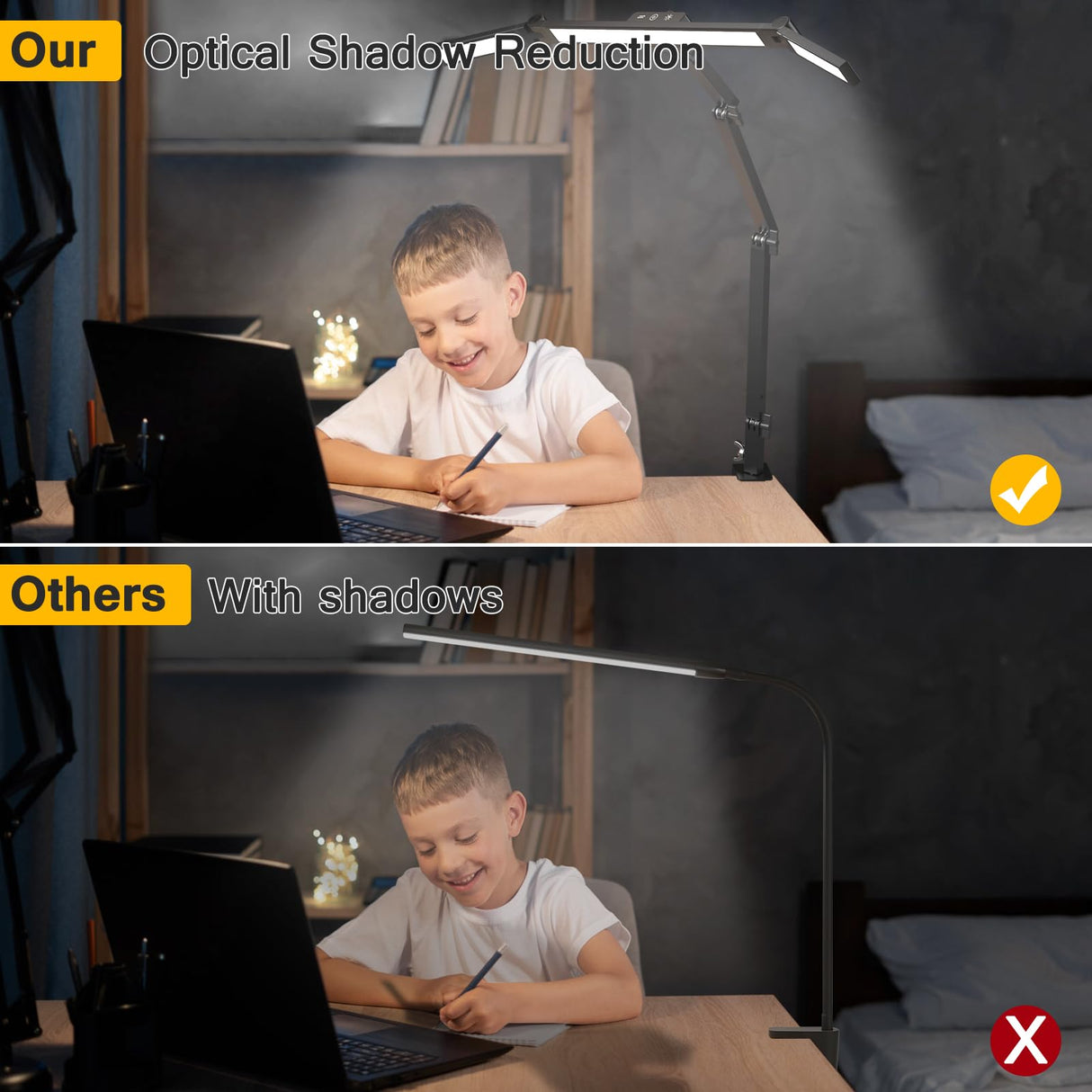 Marbosa Led Desk Lamp for Office Home, Architect Desk Lamp with Clamp, Ultra Bright Dimmable Table Light, Stepless Dimming and Tempering Desk Light Marbosa