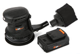 WEN Cordless Orbital Sander, Brushless with 5-Inch Random Orbit Pad, 20V Max 2.0 Ah Lithium-Ion Battery and Charger (20405),Black WEN