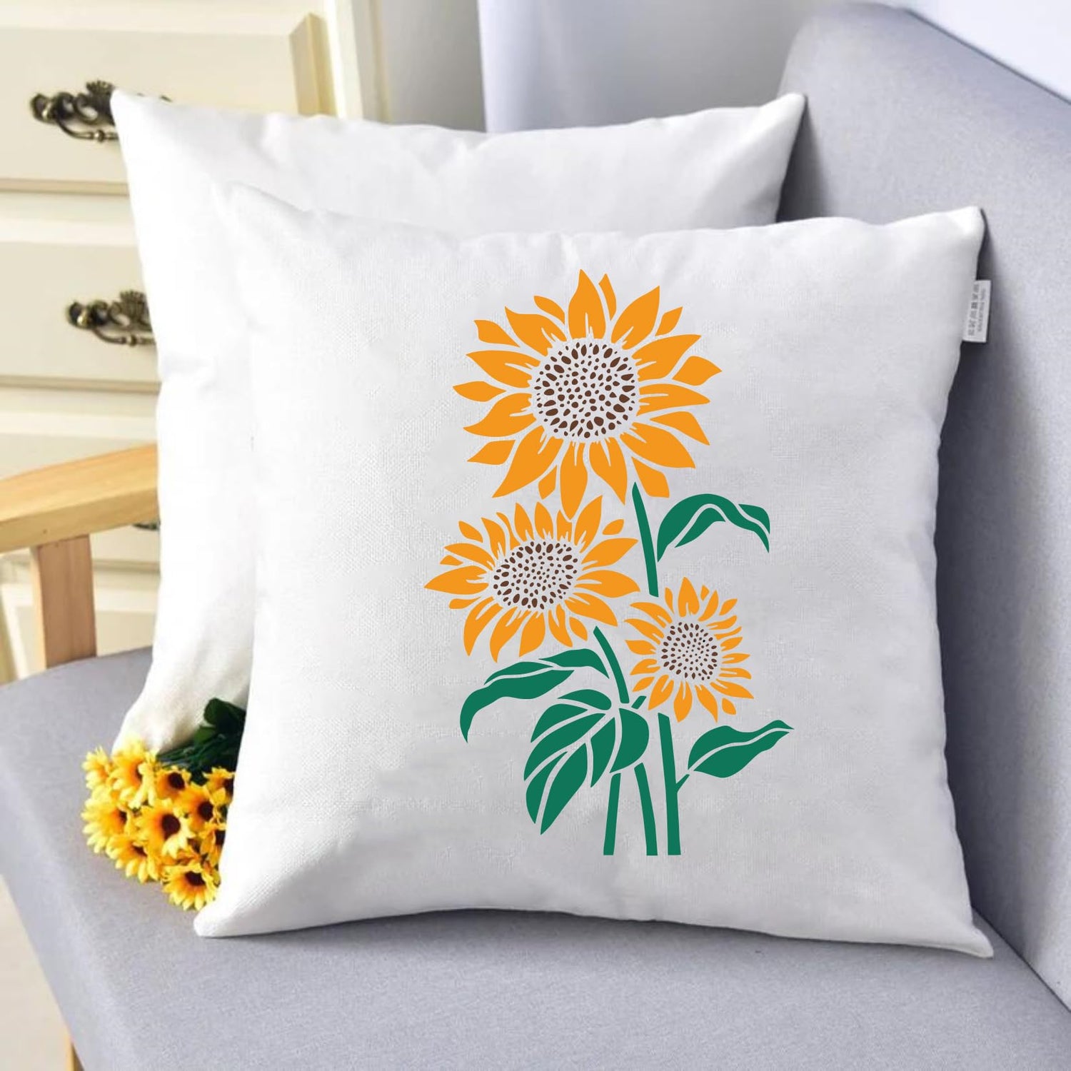 Large Sunflower Stencils Painting on Wood Wall 14.5 X 11 inch Paint for Kids Adult Art Crafts Projects Drawing Reusable Burning Pattern for Canvas yhslmh