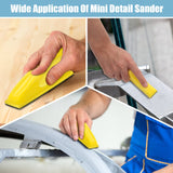 Windspeed 2+70 Pcs Mini Detail Sander, Finger Sanders for Wood Micro Sander for Detail Work Finger Sander for Crafts Small Projects, Include 40 60 80 Windspeed