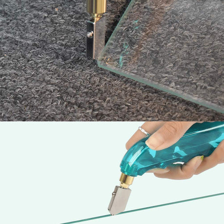 YOTINO Glass Cutting Tool Kit Includes Blue Grip Oil Feed Glass Cutter with 2 pliers, 3 Extra Replacement Head, Tungsten Scribe Engraving Pen, YOTINO
