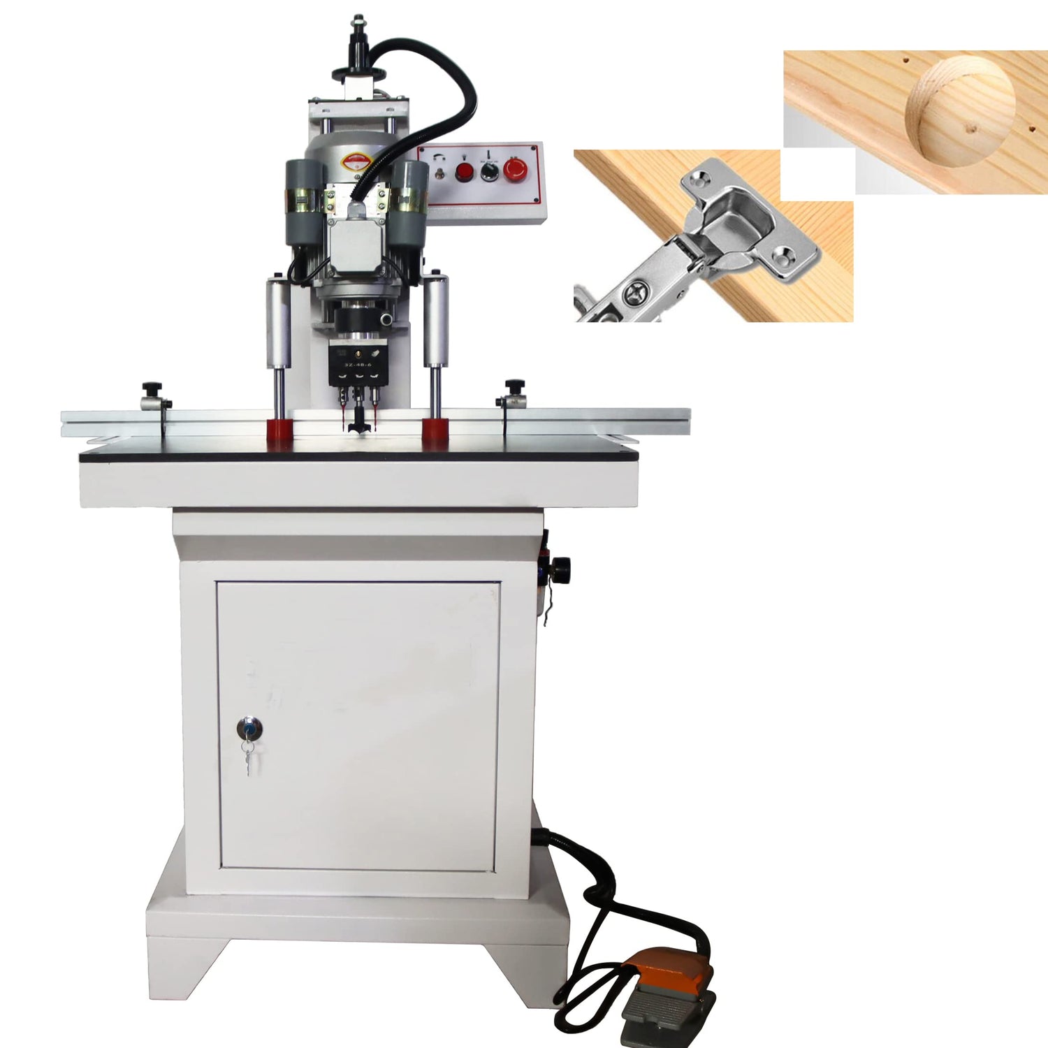 TECHTONGDA Hinge Boring Drill Press Machine Woodworking Wood Hole Puncher Cutter Adjustable Drilling Depth 3Z-45-9.5 TECHTONGDA