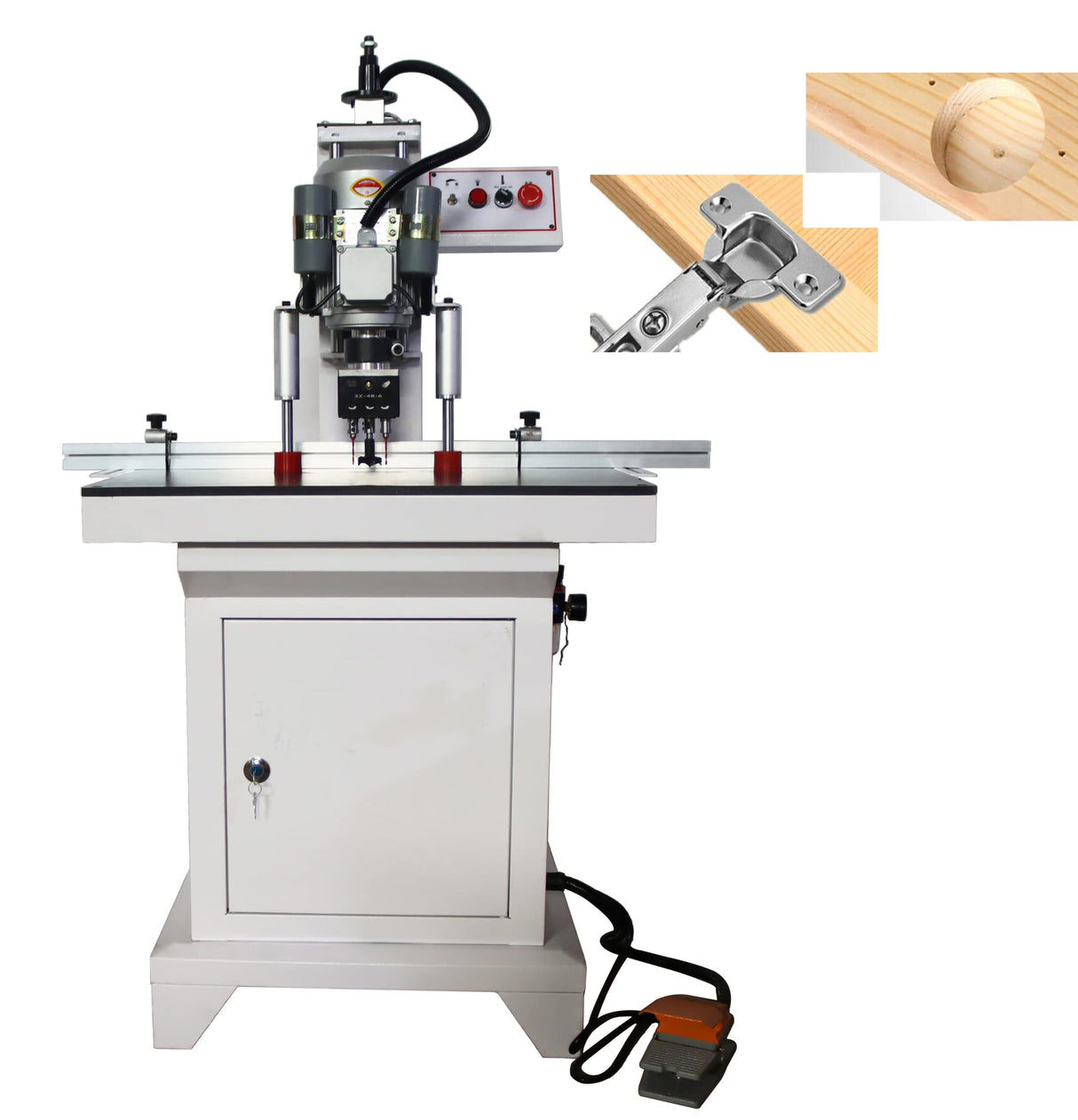 TECHTONGDA Hinge Boring Drill Press Machine Woodworking Wood Hole Puncher Cutter Adjustable Drilling Depth 3Z-45-9.5 TECHTONGDA