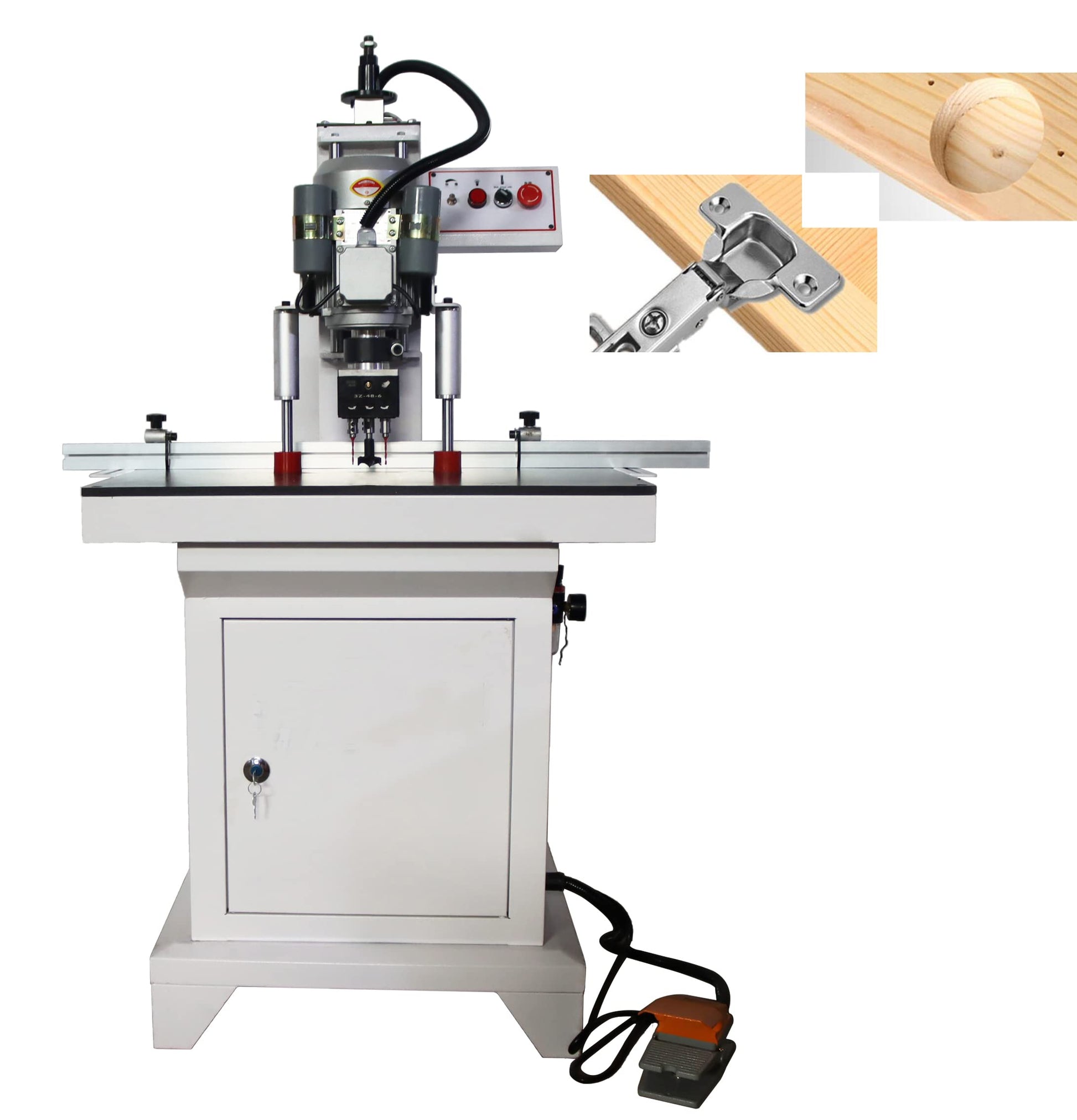 TECHTONGDA Hinge Boring Drill Press Machine Woodworking Wood Hole Puncher Cutter Adjustable Drilling Depth 3Z-45-9.5 - WoodArtSupply