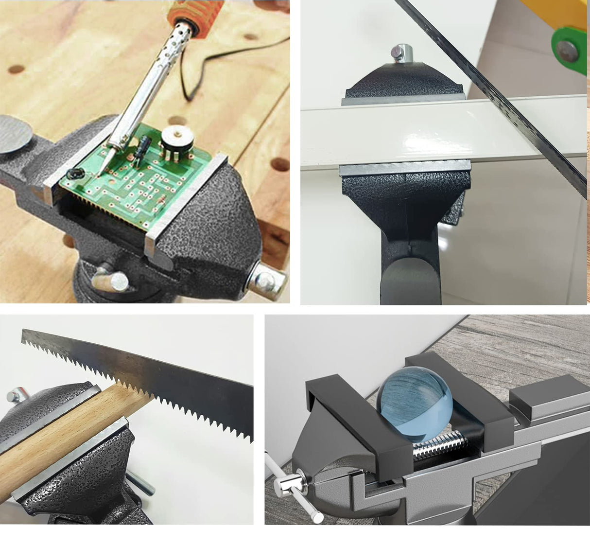 2-in-1 Dual-Purpose Combined Bench Vise or Table Vise with end-locking arrangement; Portable Universal Rotate 360° Work Clamp-On Vise, 2.5" Black Jingqis