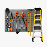 Proslat 88107 Heavy Duty PVC Slatwall Garage Organizer, 8-Feet by 4-Feet Section, 10 Panels, Light Grey PROSLAT