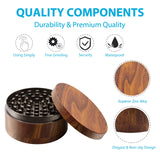 KINGTOP 3 Inch Large Spice Grinder, Zinc Alloy Mills (Wood Grain Brown) KINGTOP
