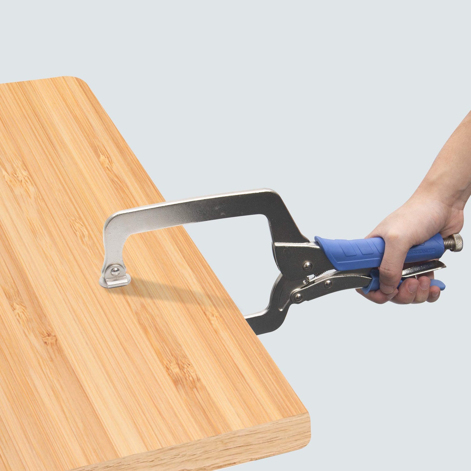 DRAGONITE Heavy Duty C Clamp, Vise Grip Locking Pliers With Swivel Pads, 15 Inch Face Clamp for Woodworking, Welding and Pocket Hole Joinery, 2 Piece DRAGONITE