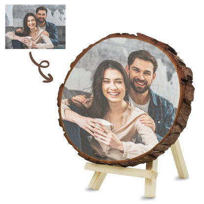 Personalized Picture Frame Album Custom Photo Printing on Wood Slices Customized Photograph On Wood Artwork Crafts Desktop Decoration with Stand