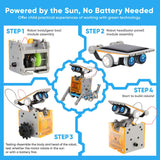 Sillbird STEM 12-in-1 Education Solar Robot Toys -190 Pieces DIY Building Science Experiment Kit for Kids Aged 8-10 and Older,Solar Powered by The Sillbird