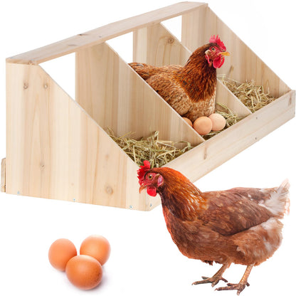 Nosiny Triple Nesting Boxes Wood Chicken Nesting Box 3 Compartment Room Hen Chicken Laying Boxes Versatile Use Easy Assemble for Duck Poultry, 37.4 x - WoodArtSupply