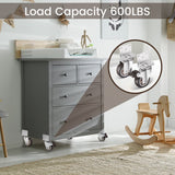 Nefish Side Mount Casters 2 Inch L-Shaped Small Rubber Caster Set of 4, Ball Bearing 360 Degree Plate Swivel Castors Wheel 600 LBS, Casters Wheels Nefish