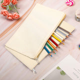 40 Pieces Canvas Pencil Pouch Zipper Makeup Cosmetic Bags Case Blank Craft DIY Bags Multipurpose Toiletry Stationary Storage Bag for Women Students Shappy