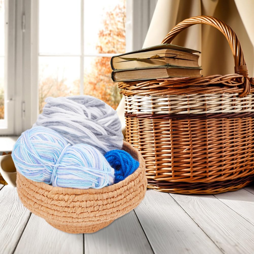 FREEBLOSS Coiled Basket Kit Basket Weaving Craft DIY Macrame Basket Kit Macrame Kit for Beginners Macrame Cord Kit for Adults Gift FREEBLOSS