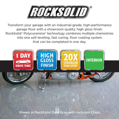 Rust-Oleum 60003 Rocksolid Polycuramine Garage Floor Coating, 6 Piece Set, Gray, 1 Car Kit