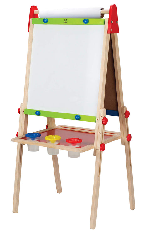Award Winning Hape All-in-One Wooden Kid's Art Easel with Paper Roll and Accessories Cream, L: 18.9, W: 15.9, H: 41.8 inch Hape