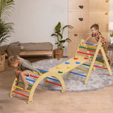 5 in 1 Pikler Triangle Set, Wooden Montessori Climbing Toys, Toddler Indoor Playground, Foldable Baby Climbing Toys, Kids Jungle Gym with Ramp, Arche Wanmwill