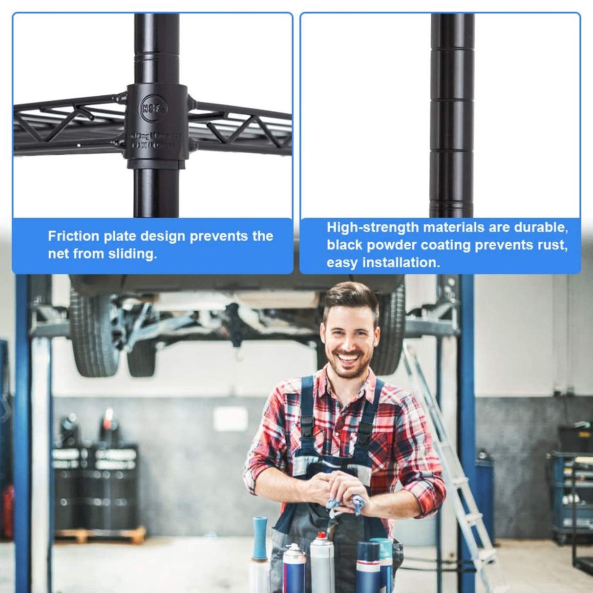 BESTOFFICE FURNITURE Large Heavy Duty Metal Wire Shelving Height Adjustable Commercial Grade Utility Steel Storage Rack on 4” Casters 6000 LBS BestOffice