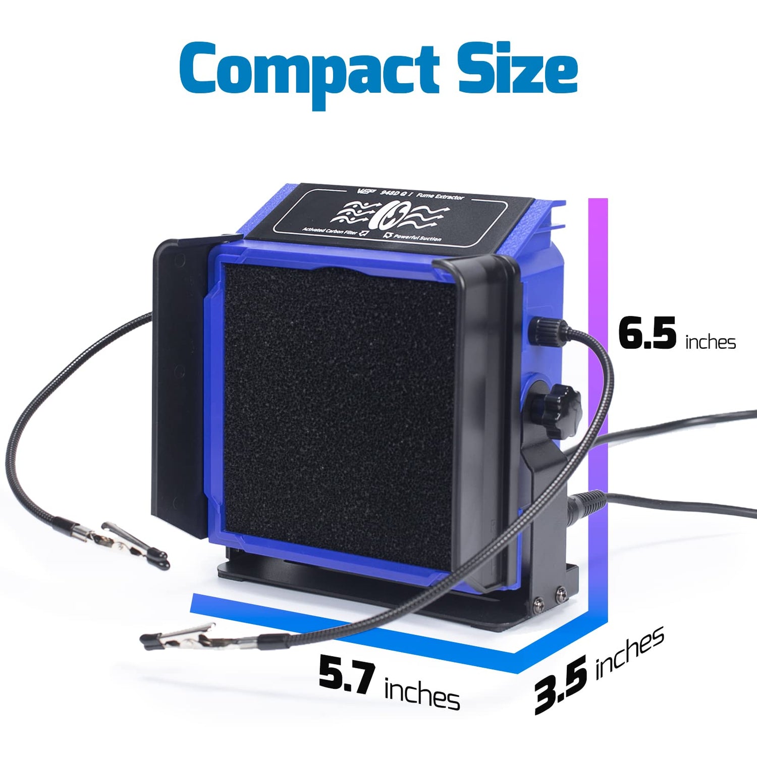 WEP 948DQ-I Fume Extractor Tool with Double Filtering, Helping Hands, Adjustable Tilt Angle, Fenders for Soldering Station, Soldering Iron with 6 WEP
