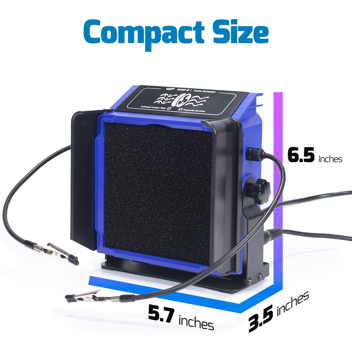 WEP 948DQ-I Fume Extractor Tool with Double Filtering, Helping Hands, Adjustable Tilt Angle, Fenders for Soldering Station, Soldering Iron with 6 WEP