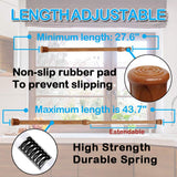 AIZESI 2PCS Curtain Rods Small Tension Rod 16 to 28 Inch Extendable Spring Curtain Rods Wood Color Tension Curtain Rod Short Spring Tension Rod for AIZESI