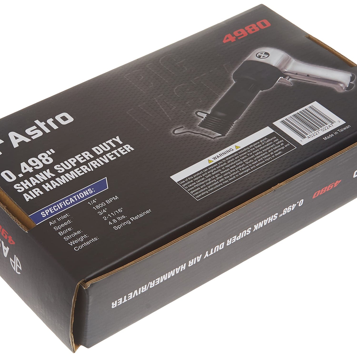 Astro Pneumatic Tool 4980 0.498" Shank Super Duty Air Hammer/Riveter Astro Pneumatic Tool