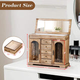 Miratino Jewelry Box for Women Girls, Rustic Wooden Jewelry Organizer Box with Mirror, 5 Layer Jewelry Storage Case Display for Necklaces Earrings Miratino