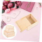 NOLITOY 3pcs Box Wooden Drawer Wooden Unfinished Small Decorative Rustic Case Jewelry Organizer for Drawer Wooden Decor Wood Decor Wood Crates NOLITOY