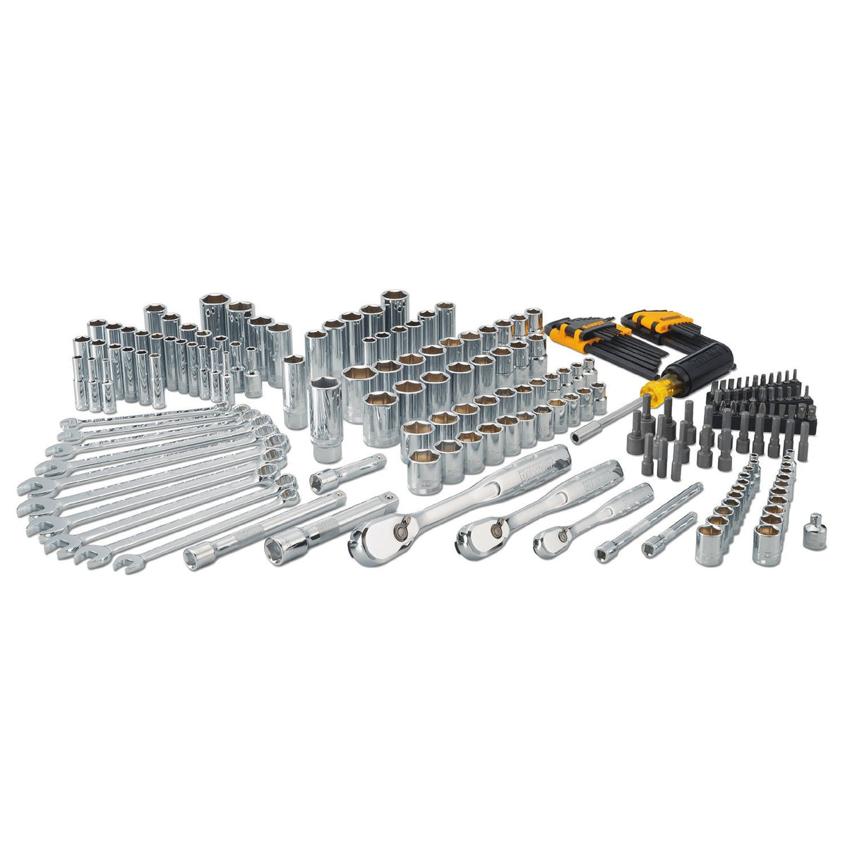 DEWALT Mechanics Tool Set, 1/4" & 3/8" & 1/2" Drive, SAE/Metric, 205-piece (DWMT81534) DEWALT