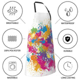 SHAPTOY Painting Artist Apron with 2 Pockets Waterproof Colorful Art Aprons Gifts for Artists Women Men Girls Painters Adults Teachers White Smock SHAPTOY