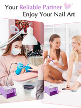 Subay Nail Drill Machine Electric File, Portable for Acrylic Gel Dip Powder Nails, All in One Nail Drill Kit for Manicure Pedicure, Nail Set with SUBAY
