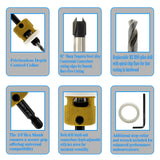 3 Pcs Countersink Drill Bit Set, HSS M2 Tapered Bits #10#12#14-1/8" 9/64" 5/32" Drill, 3/8” 82° Counter-Bore, 1/4” Hex Shank, with Adjustable Depth - WoodArtSupply