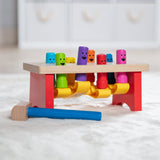 Melissa & Doug Deluxe Pounding Bench Wooden Toy With Mallet - STEAM Toddler Toy Melissa & Doug