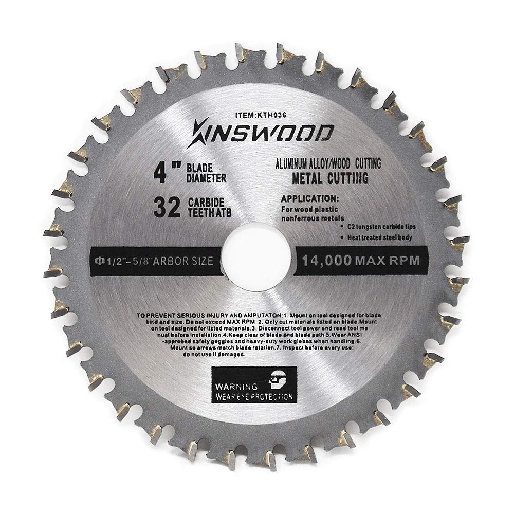 Kinswood Circular Saw Blade Metal Cutting Saw Finish Blade Cut Thin Kerf for DeWalt, Makita, SKIL, Bosch Skil, Heavy Duty and Anti-Rust Coating (4" Kinswood