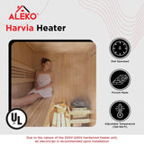 ALEKO Barrel Sauna with Front Porch Canopy | Rustic Cedar Wood | Wet Dry Indoor Outdoor | 3-4 Person Sauna | UL Certified 4.5 kW Harvia Sauna Heater ALEKO