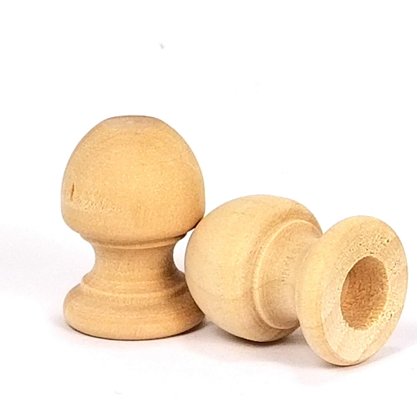 Mylittlewoodshop Package of 12 - Finial Dowel Cap - 1-1/16 Tall by 3/4 inch Wide with 3/8 Hole Unfinished Wood (WW-DC8043) - WoodArtSupply