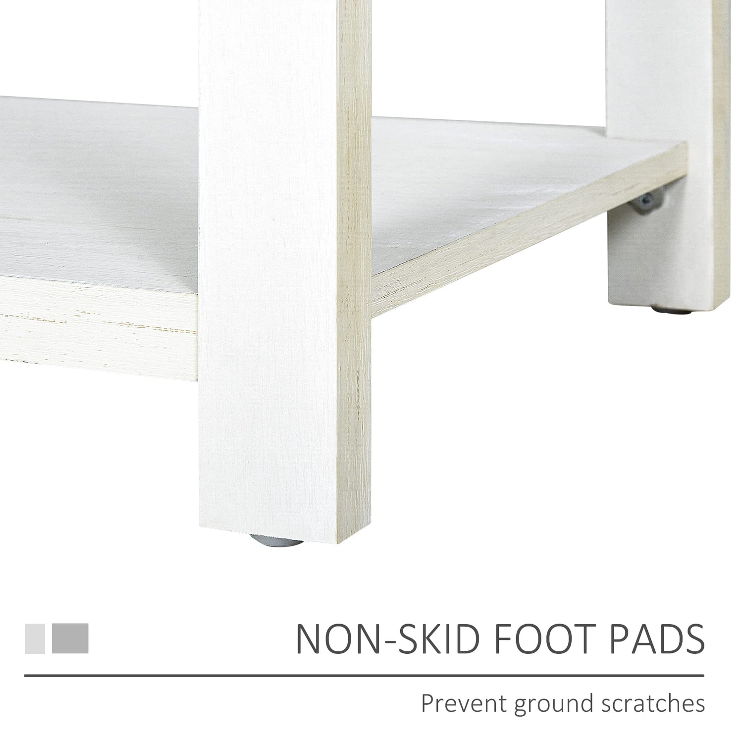 HOMCOM Farmhouse Double Door Coffee Bar Cabinet, Sideboard Buffet Cabinet, Kitchen Cabinet with Bottom Shelf for Entryway, Living Room, White HOMCOM