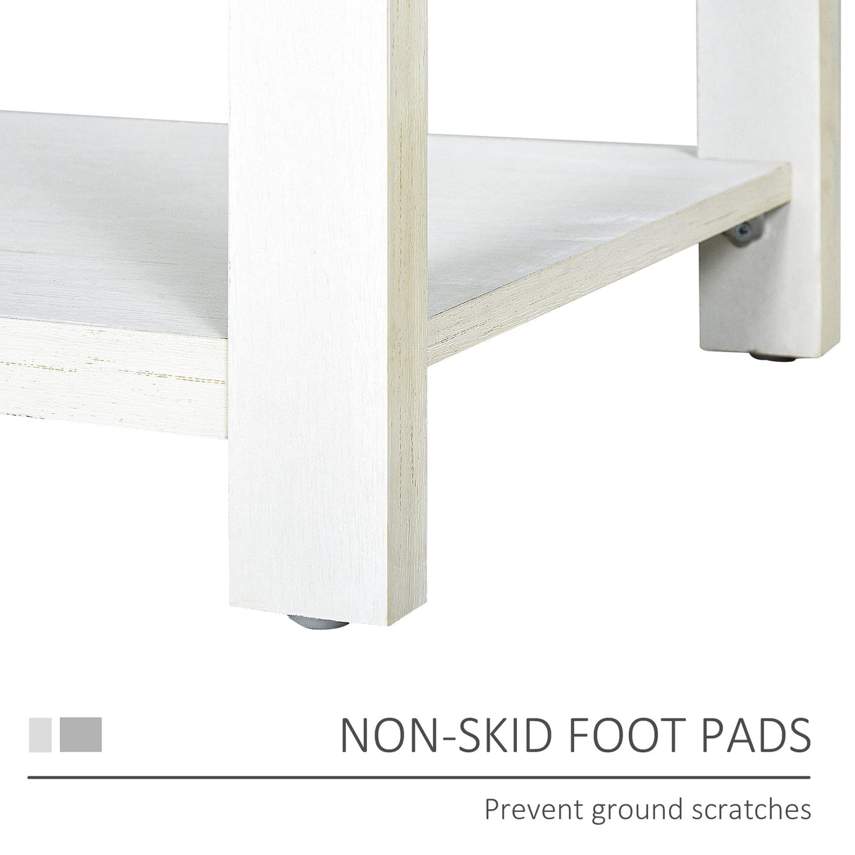 HOMCOM Farmhouse Double Door Coffee Bar Cabinet, Sideboard Buffet Cabinet, Kitchen Cabinet with Bottom Shelf for Entryway, Living Room, White HOMCOM