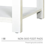 HOMCOM Farmhouse Double Door Coffee Bar Cabinet, Sideboard Buffet Cabinet, Kitchen Cabinet with Bottom Shelf for Entryway, Living Room, White HOMCOM