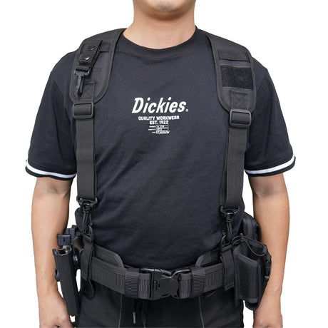 MELOTOUGH Tactical Duty Belt Harness Padded Adjustable Tool Belt Suspenders with Key Chin and Patch, Black(Large) MELOTOUGH