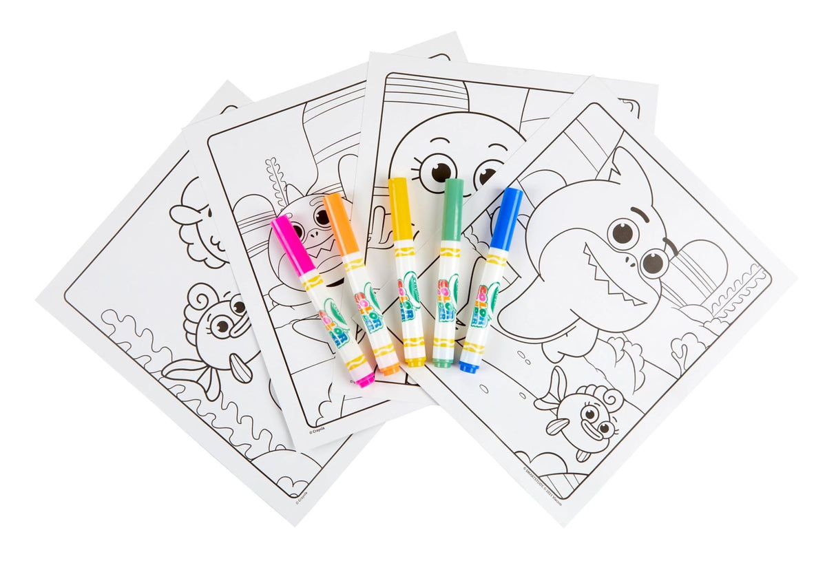 Crayola Baby Shark Color Wonder Pages, Mess Free Coloring For Toddlers, Kids Holiday Gift, Stocking Stuffer, Travel Activities Crayola