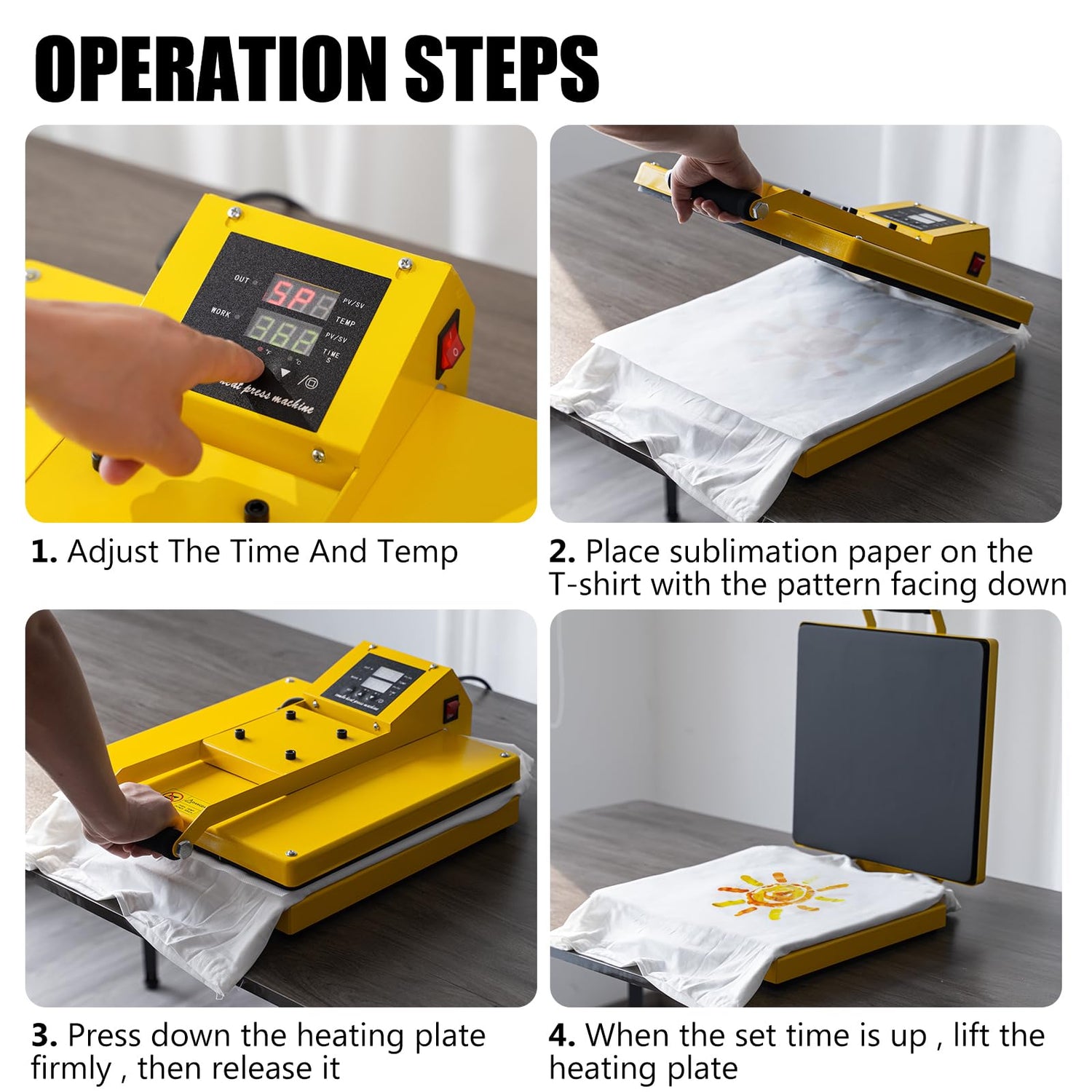 SmarketBuy Heat Press 15x15 Inch, 1400W Clamshell Heat Press Machine for Sublimation/HTV, Large Heat Press Digital Control Heat Transfer Machine for SmarketBuy