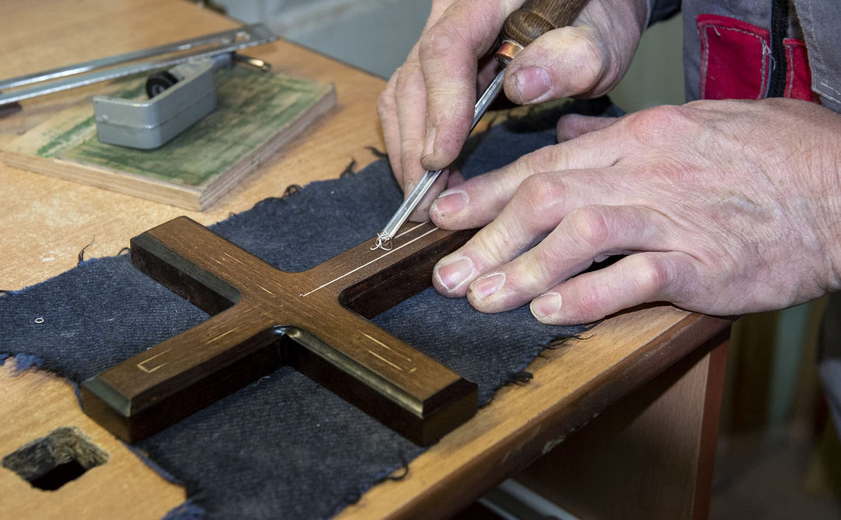 Asterom Crucifix Wall Cross - Handmade Wood Cross Wall Decor - Catholic Crucifix - 12 Inch Asterom