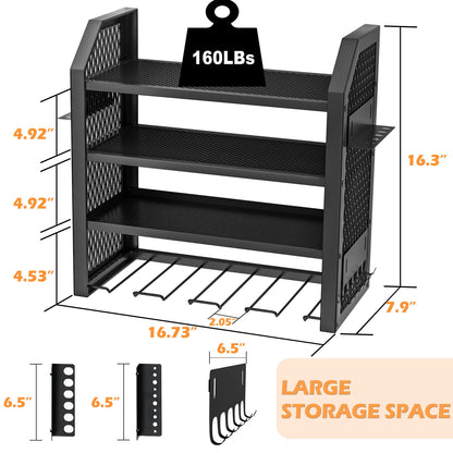 Nidouillet Power Tool Organizer, 4 Layers Drill Holder Wall Mount, Heavy Duty Power Tool Storage Rack, Garage Tool Organizer and Storage for Drill &