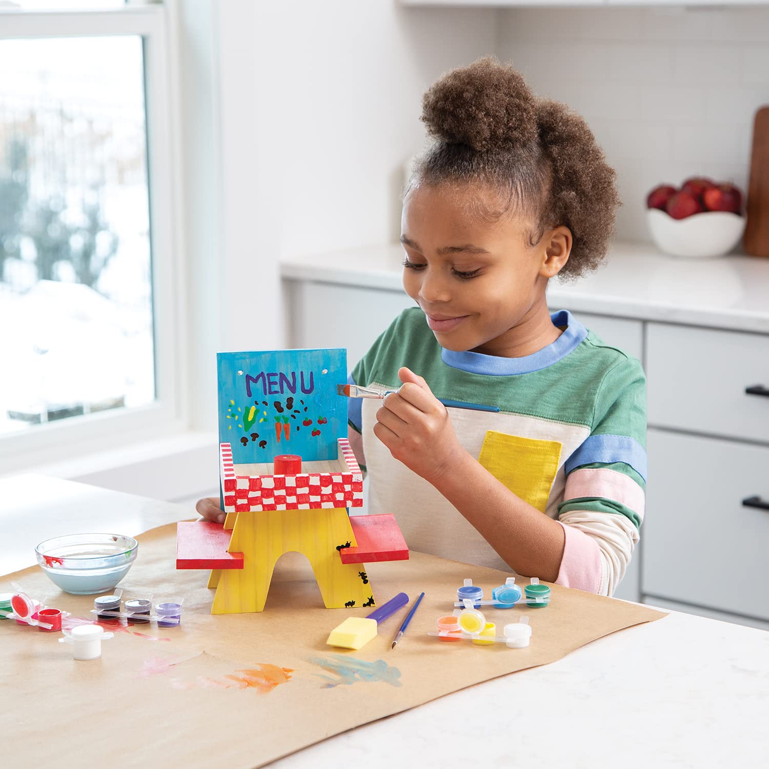 MindWare Make Your Own (MYO) Squirrel Feeder Craft Kit for Kids - Includes Wood Pieces, Paint, Brushes, Instructions and More MindWare