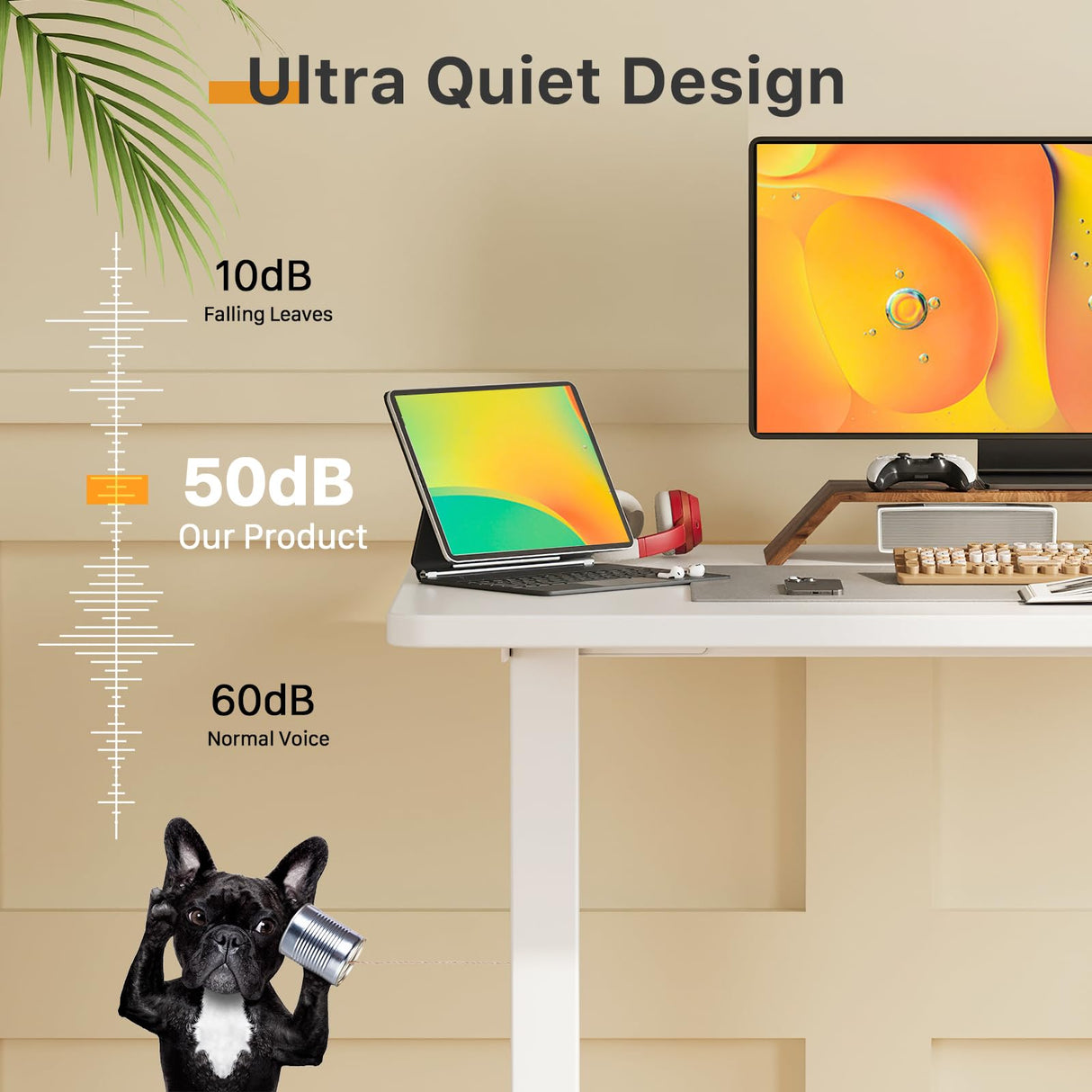 JOY worker Small Electric Standing Desk, 35" x 20" Whole Piece Height Adjustable Desk with Memory Controller, White Sit to Stand Desk Workstation for JOY worker