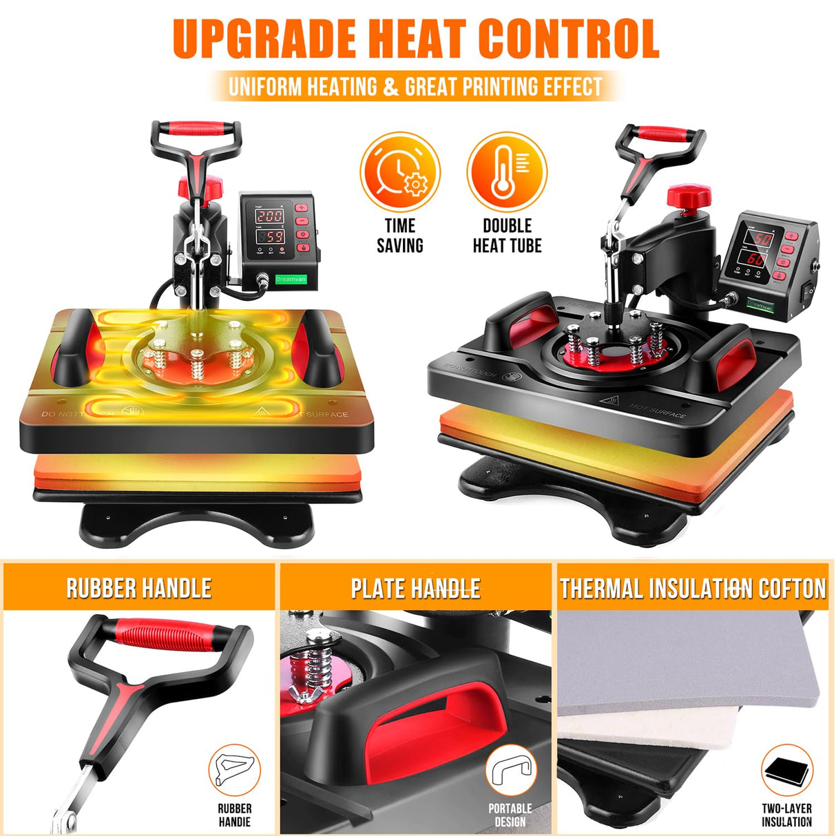 AKEYDIY 5 in 1 Heat Press, 12x15 Heat Press Machine for Tshirts, 360° Swing Away Shirt Press Machine for Sublimation, Multifunction Heat Press AKEYDIY