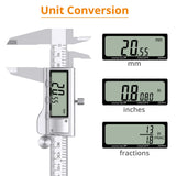 Neoteck 6 inch Digital Caliper, Full-Metal Electronic Calipers Measuring Tool Fractions/Inch/mm Conversion Neoteck